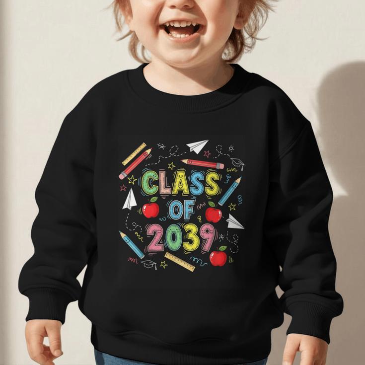 Graduation Class Of 2039 Groow With Me Senior Back To School Graphic Toddler Sweatshirt Graduation Class Of 2039 Groow With Me Senior Back To School Graphic Toddler Sweatshirt