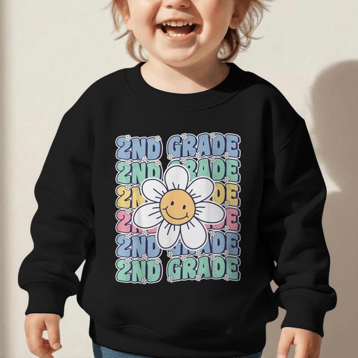 Groovy 2nd Grade Back To School First Day Of Second Grade Graphic Toddler Sweatshirt