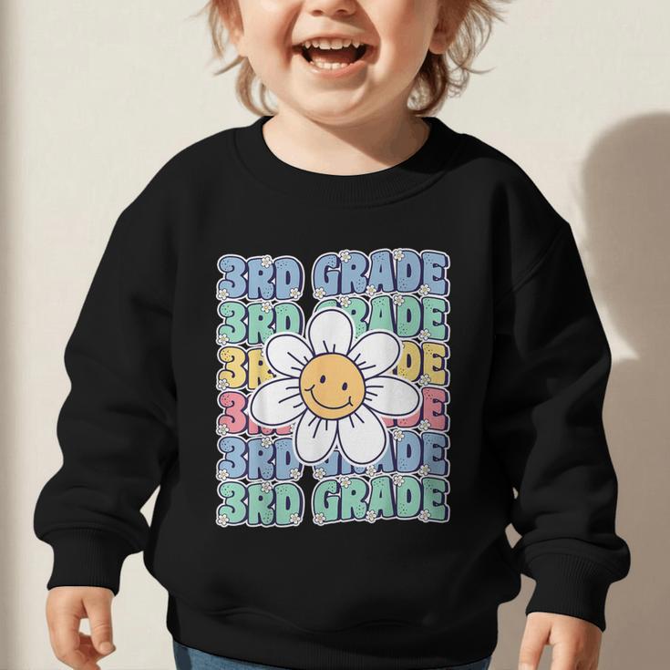 Groovy 3rd Grade Back To School First Day Of Third Grade Graphic Toddler Sweatshirt Groovy 3rd Grade Back To School First Day Of Third Grade Graphic Toddler Sweatshirt