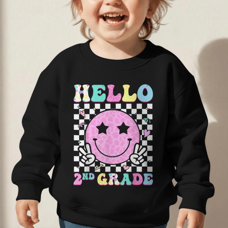 Hello 2nd Grade Groovy Back To School Second Grade Girls Kid Graphic Toddler Sweatshirt Hello 2nd Grade Groovy Back To School Second Grade Girls Kid Graphic Toddler Sweatshirt