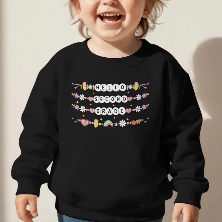 Hello Second Grade Friendship Bracelets Back To School Kids Graphic Toddler Sweatshirt