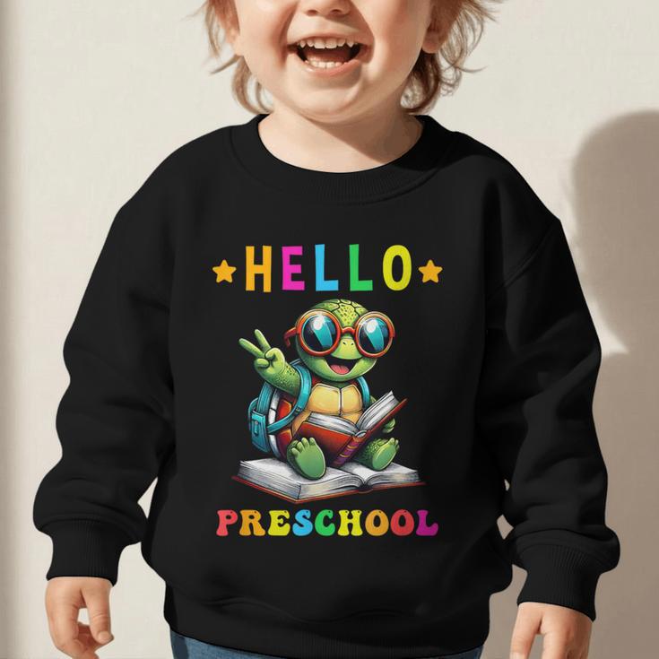 Hello Turtle Lovers From Back To School For Boys And Girls Graphic Toddler Sweatshirt Hello Turtle Lovers From Back To School For Boys And Girls Graphic Toddler Sweatshirt