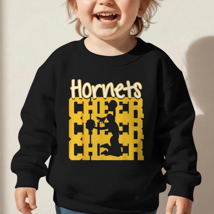 Hornets Cheer Back To School Cheerleading Spirit GY Graphic Toddler Sweatshirt Hornets Cheer Back To School Cheerleading Spirit GY Graphic Toddler Sweatshirt