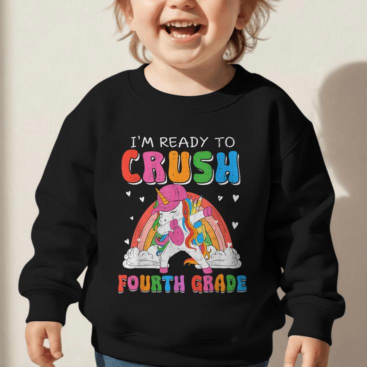 I'm Ready To Crush Fourth Grade Unicorn Back To School Girls Graphic Toddler Sweatshirt
