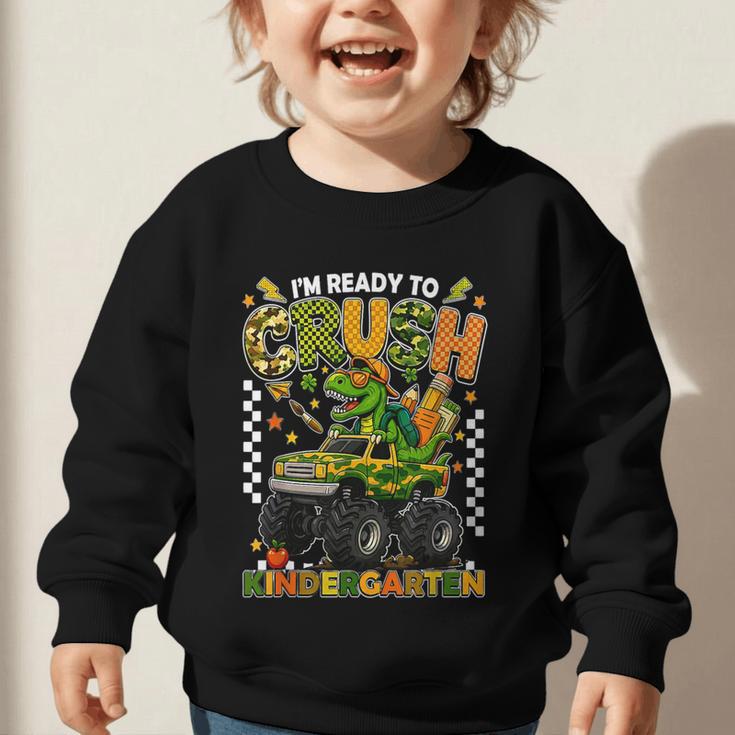 I'm Ready To Crush Kindergarten Back To School Monster Truck Graphic Toddler Sweatshirt