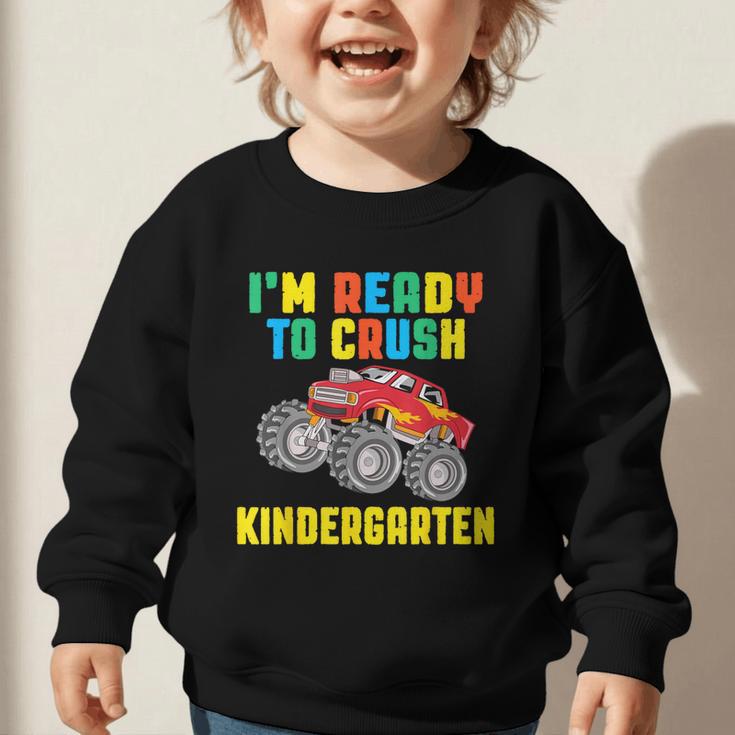 I'm Ready To Crush Kindergarten Dinosaur Back To School Boys Graphic Toddler Sweatshirt