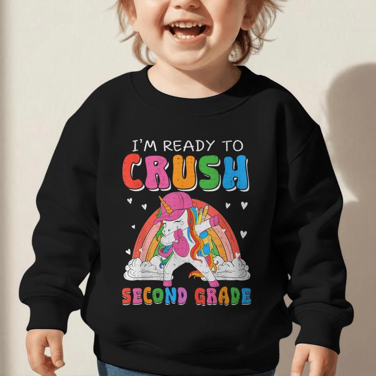 I'm Ready To Crush Second Grade Unicorn Back To School Girls Graphic Toddler Sweatshirt
