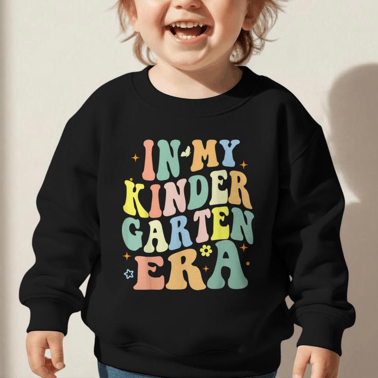 Kindergarten Era Happy Back To School Groovy Kids Boys Girls Graphic Toddler Sweatshirt
