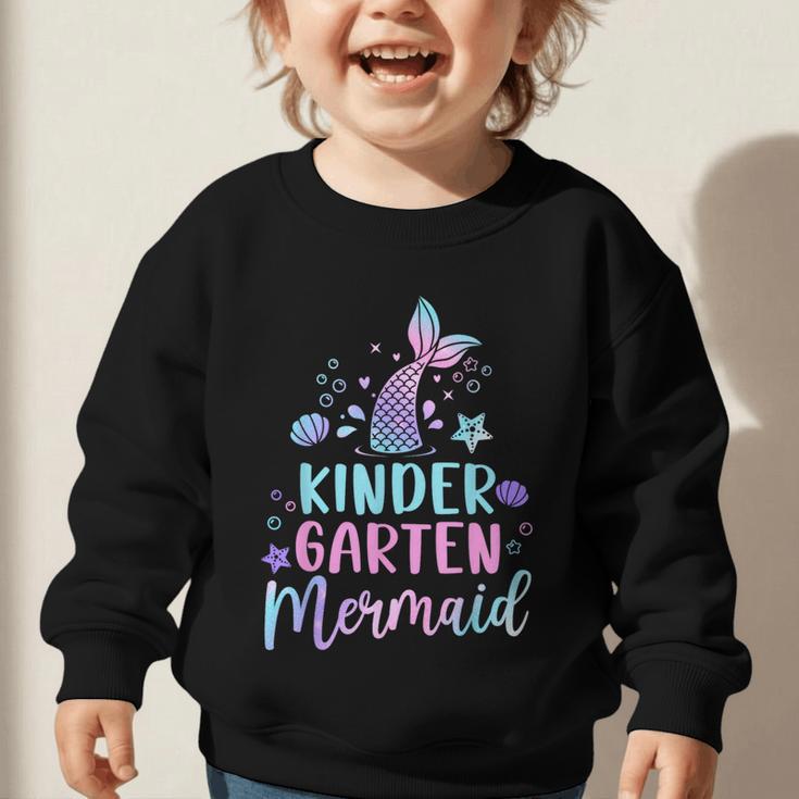 Kindergarten Mermaid Back To School Girls First Day Kinder Graphic Toddler Sweatshirt Kindergarten Mermaid Back To School Girls First Day Kinder Graphic Toddler Sweatshirt