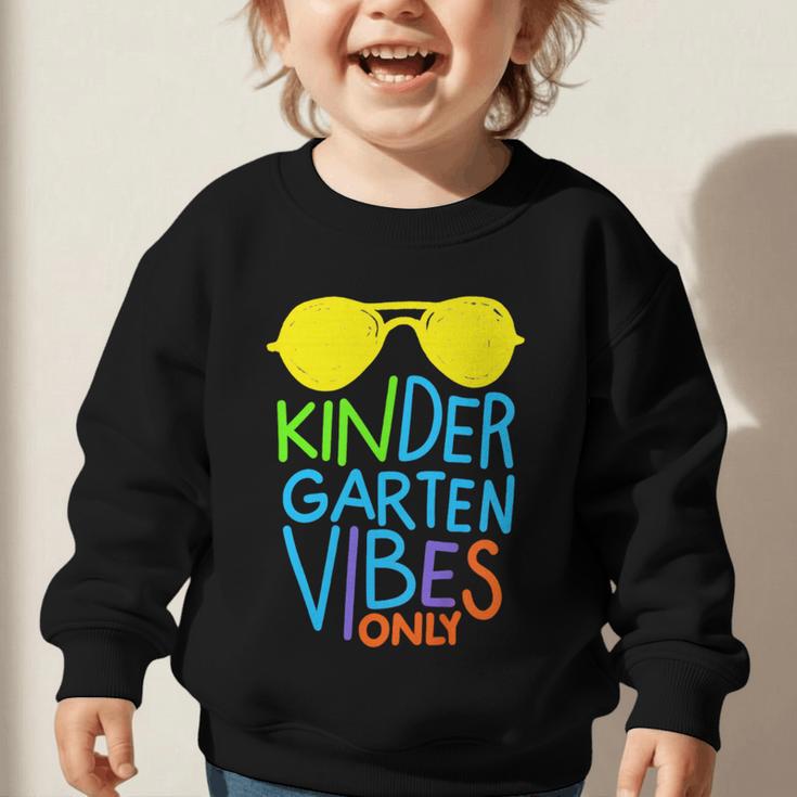 Kindergarten Vibes Only Glow Sunglasses Back To School Graphic Toddler Sweatshirt