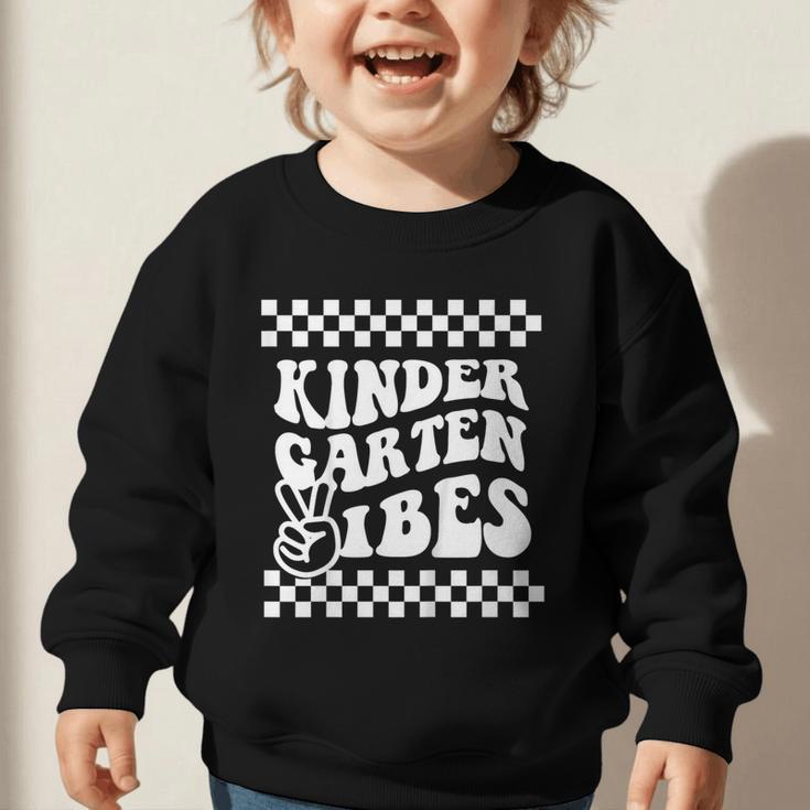 Kindergarten Vibes Retro Girl Back To School Kinder Boy Graphic Toddler Sweatshirt