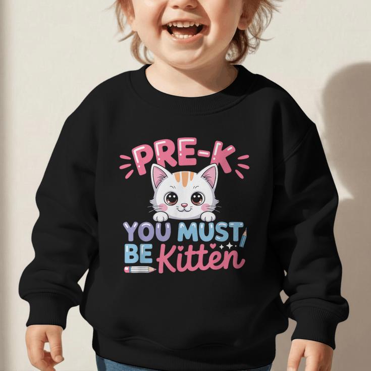 Kitten Back To School Girls Preschool Cat Lover Graphic Toddler Sweatshirt