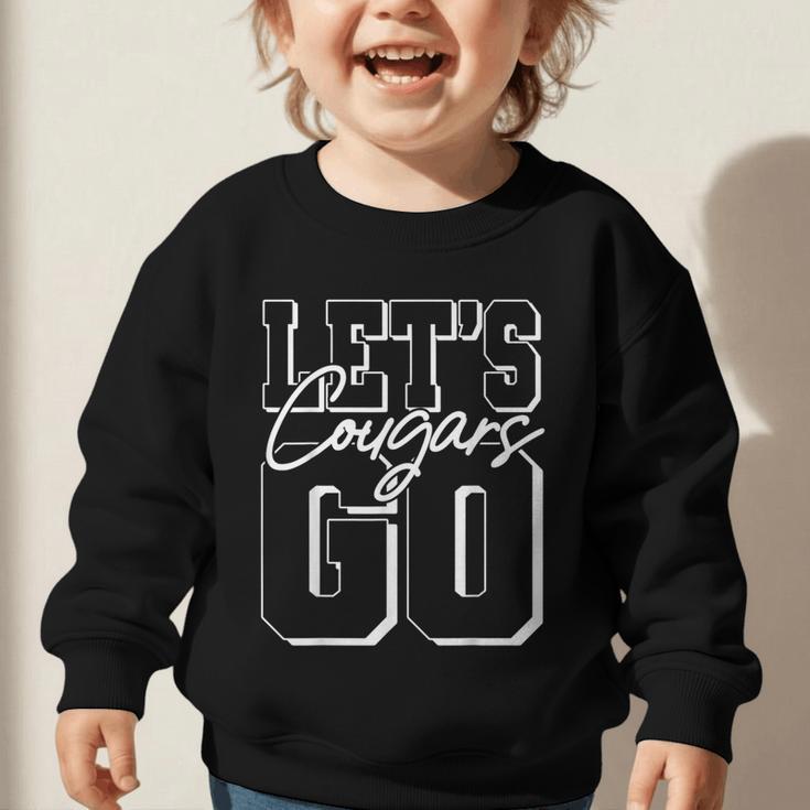 Let's Go Cougars Back To School Spirit Graphic Toddler Sweatshirt