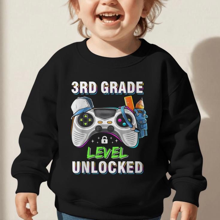 Level 3rd Grade Unlocked Back To School First Day Boys Kids Graphic Toddler Sweatshirt Level 3rd Grade Unlocked Back To School First Day Boys Kids Graphic Toddler Sweatshirt