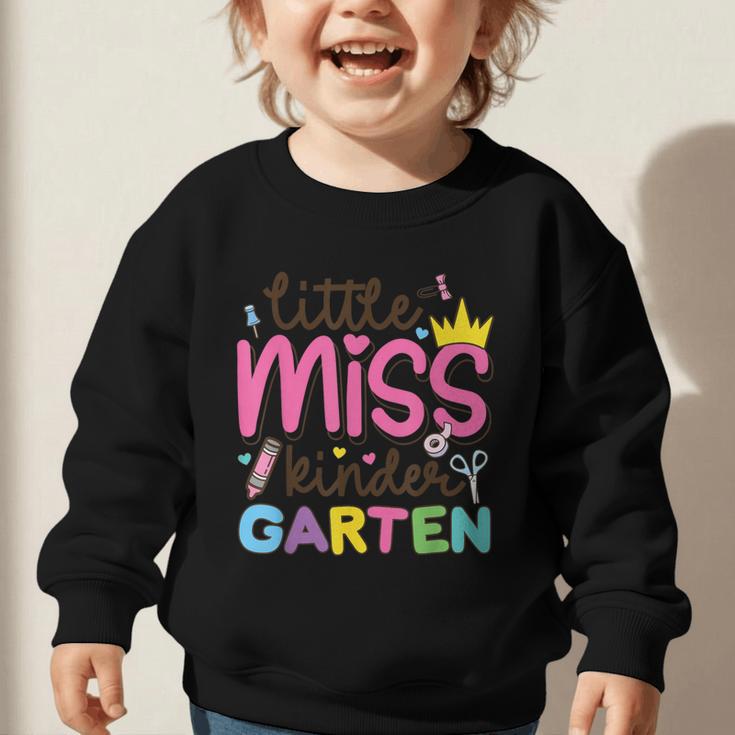 Little Miss Kindergarten First Day Back To School Girls Cute Graphic Toddler Sweatshirt Little Miss Kindergarten First Day Back To School Girls Cute Graphic Toddler Sweatshirt