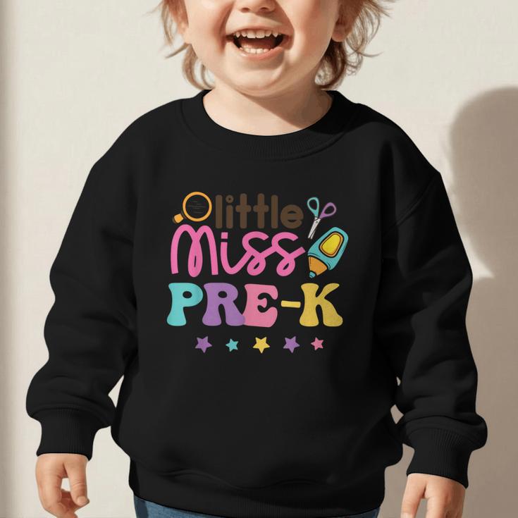 Little Miss Pre-K Preschool First Day Back To School Girls Graphic Toddler Sweatshirt Little Miss Pre-K Preschool First Day Back To School Girls Graphic Toddler Sweatshirt
