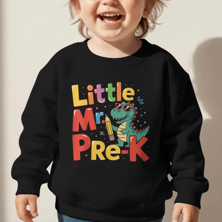 Little Mr Pre-K Dino Back To School Graphic Toddler Sweatshirt