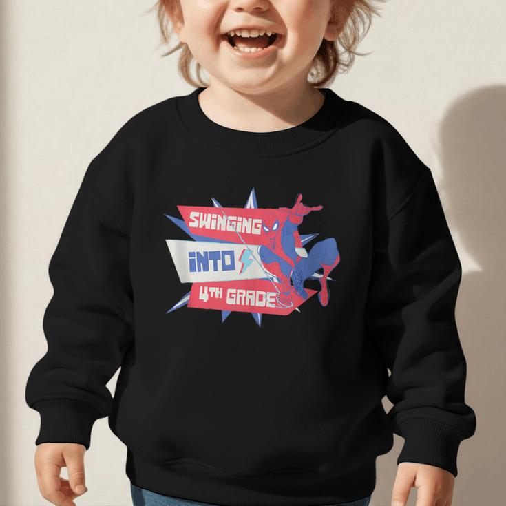 Marvel Spider-Man Swinging Into 4th Grade Back To School Graphic Toddler Sweatshirt Marvel Spider-Man Swinging Into 4th Grade Back To School Graphic Toddler Sweatshirt