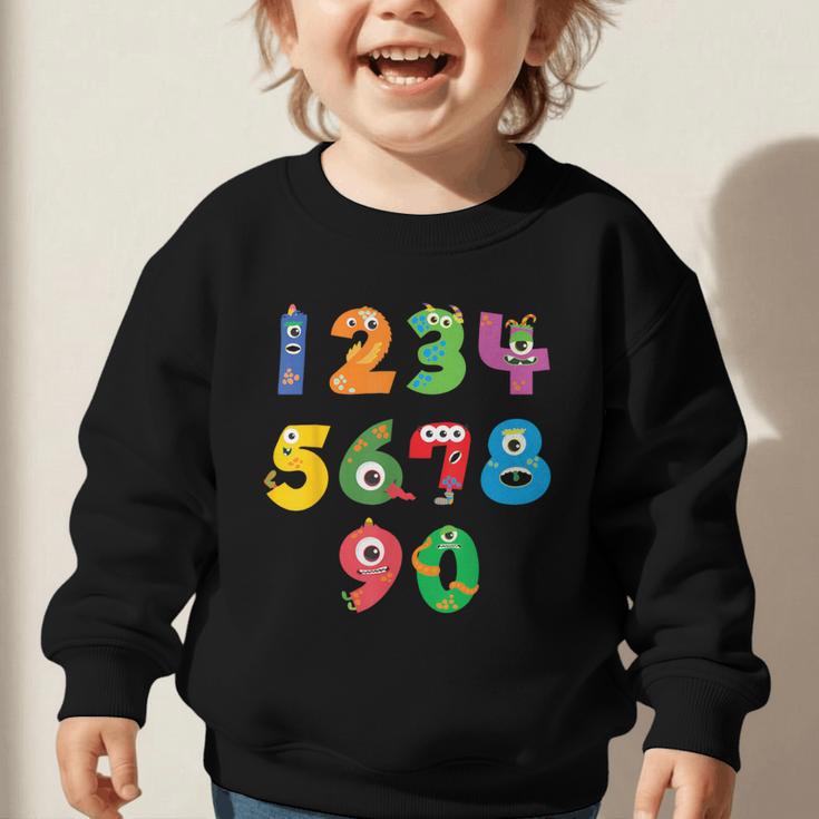 Monster Numbers Learning Cute Numbers 0-9 Back To School Graphic Toddler Sweatshirt