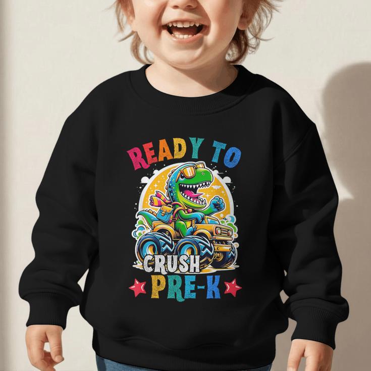 Monster Truck Dinosaur Boys Back To School Crush Pre-k Kids Graphic Toddler Sweatshirt Monster Truck Dinosaur Boys Back To School Crush Pre-k Kids Graphic Toddler Sweatshirt