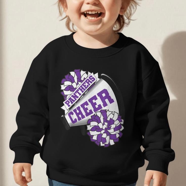 Panthers Cheer Back To School Cheerleading Spirit P Graphic Toddler Sweatshirt Panthers Cheer Back To School Cheerleading Spirit P Graphic Toddler Sweatshirt