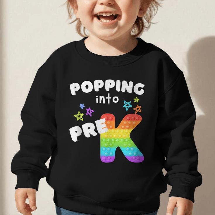 Popping Into Pre K Kid's Back To School Pop It Fidget Toy Graphic Toddler Sweatshirt Popping Into Pre K Kid's Back To School Pop It Fidget Toy Graphic Toddler Sweatshirt