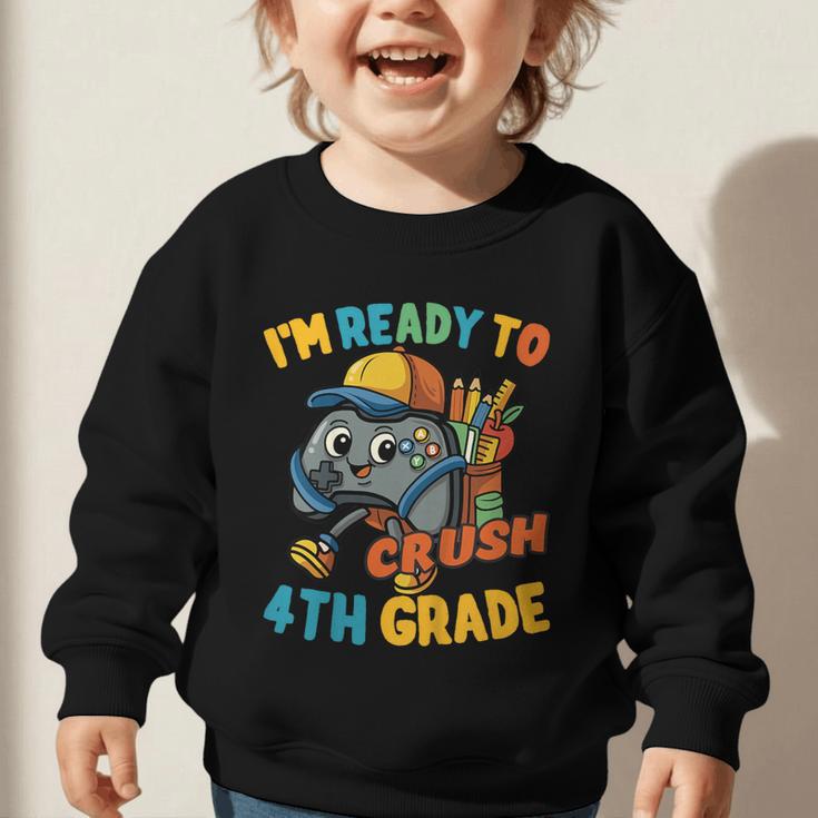 Ready For 4th Grade First Day Back To School Students Graphic Toddler Sweatshirt Ready For 4th Grade First Day Back To School Students Graphic Toddler Sweatshirt