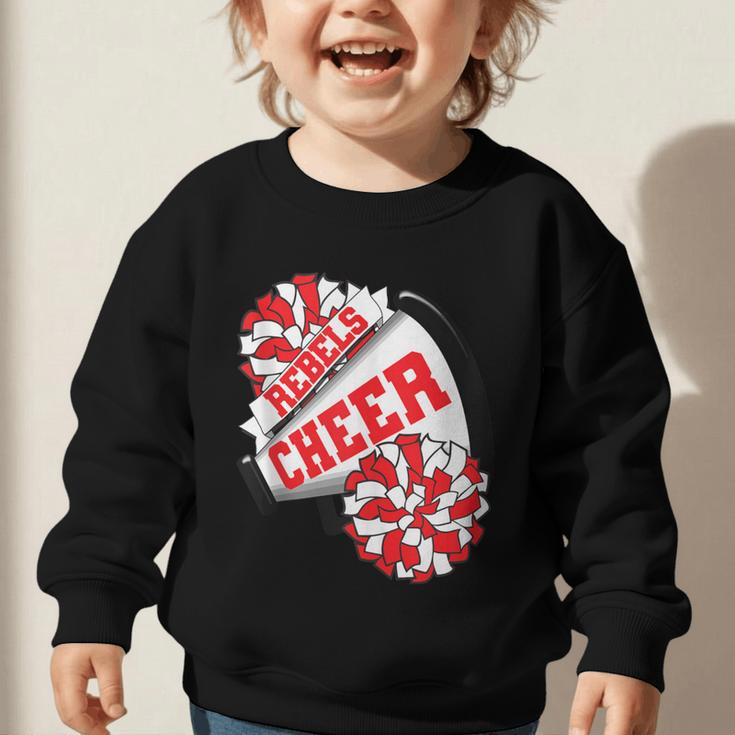 Rebels Cheer Back To School Cheerleading Spirit R Graphic Toddler Sweatshirt Rebels Cheer Back To School Cheerleading Spirit R Graphic Toddler Sweatshirt