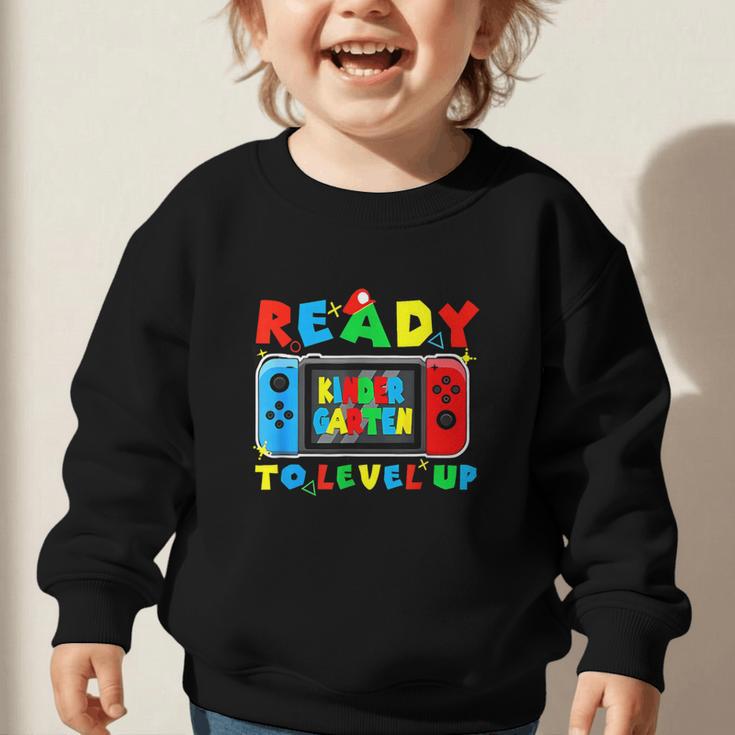 Retro Back To School Kindergarten Ready To Level Up Gamer Graphic Toddler Sweatshirt Retro Back To School Kindergarten Ready To Level Up Gamer Graphic Toddler Sweatshirt