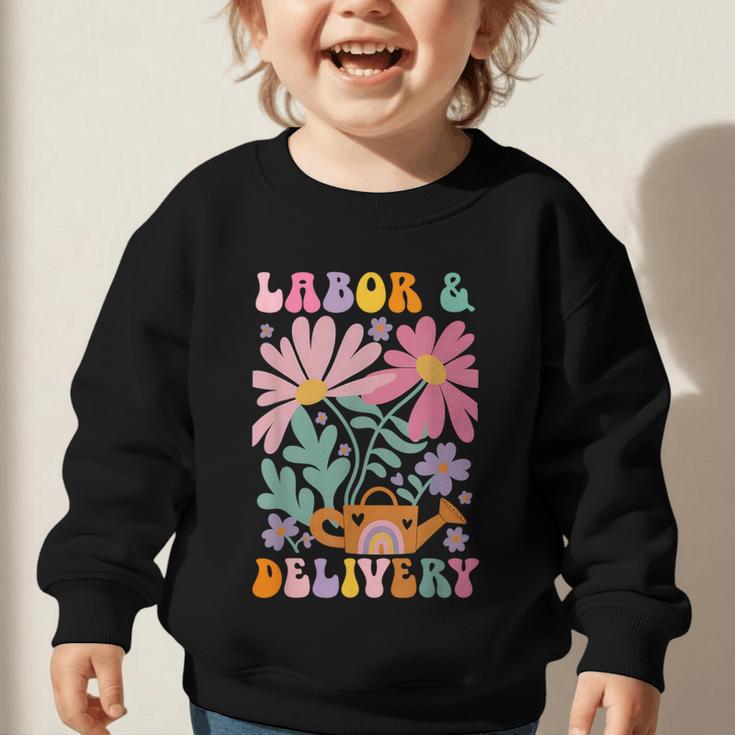 Retro Labor And Delivery Nurse Back To School Men Women Graphic Toddler Sweatshirt