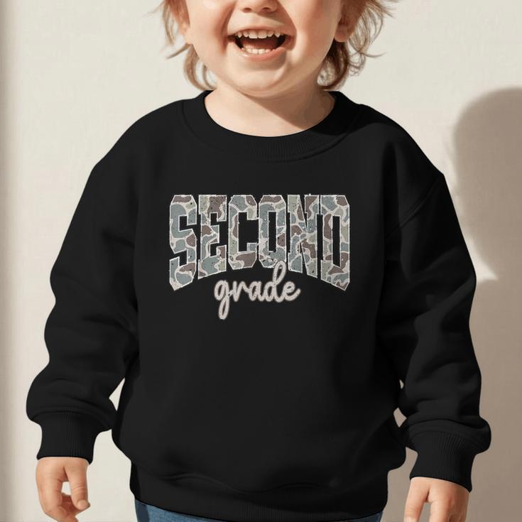 Retro Second Grade Back To School Boy Old Camo 2nd Grade Kid Graphic Toddler Sweatshirt