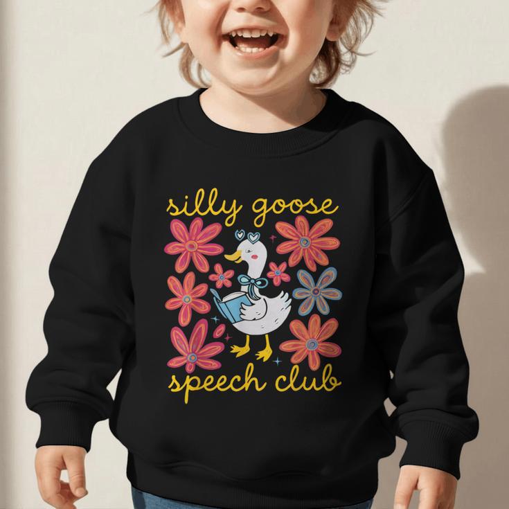 Retro Silly Goose Speech Therapy SLP Back To School Graphic Toddler Sweatshirt Retro Silly Goose Speech Therapy SLP Back To School Graphic Toddler Sweatshirt