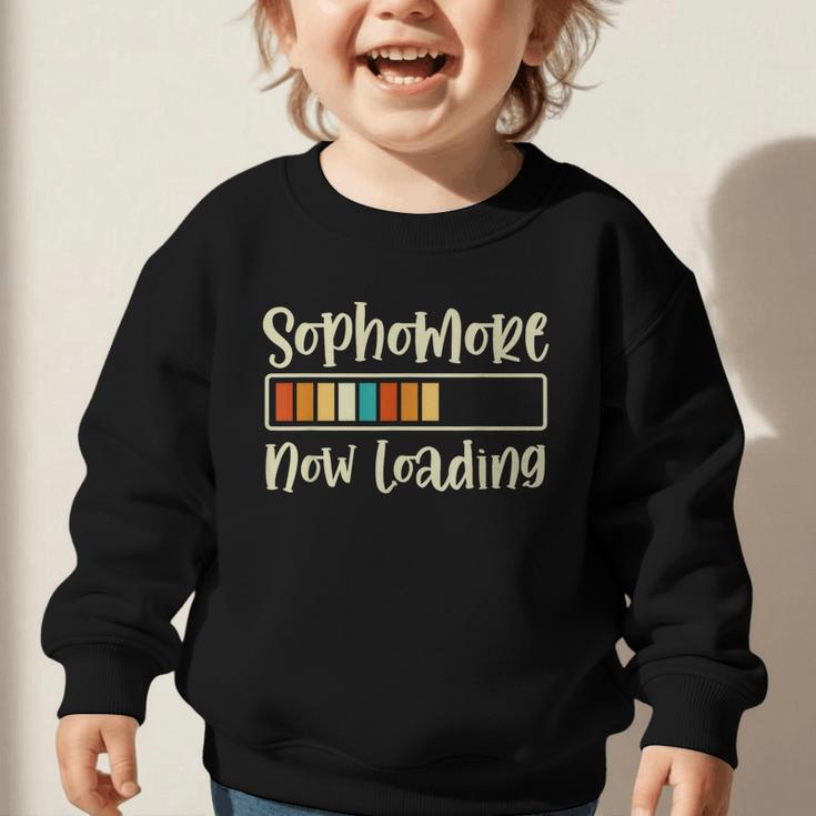 Retro Sophomore Now Loading 2028 High School Back To School Graphic Toddler Sweatshirt