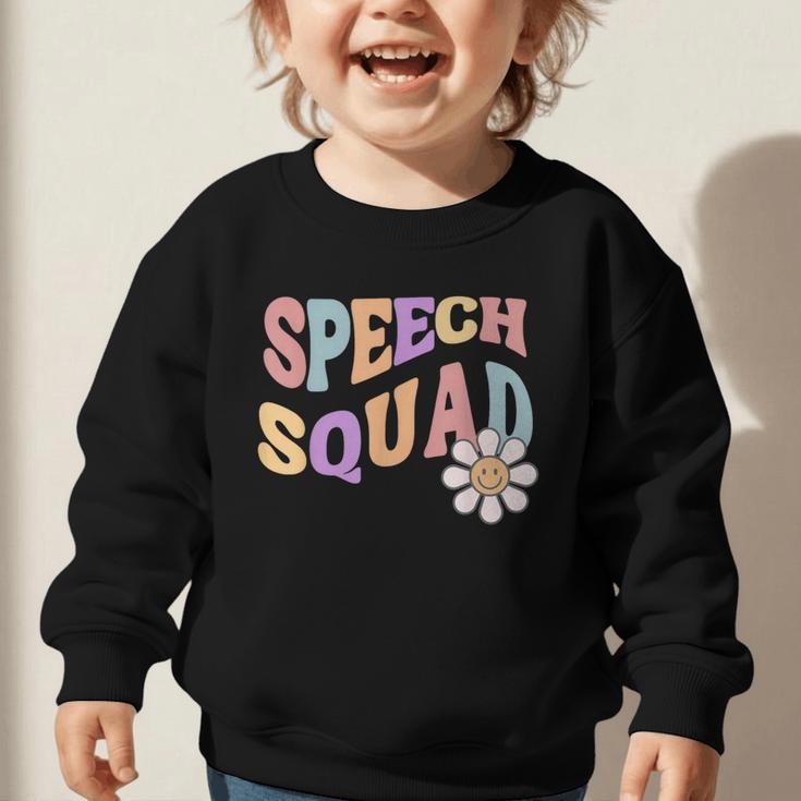 Retro Speech Squad Back To School Speech Therapist SLP Graphic Toddler Sweatshirt Retro Speech Squad Back To School Speech Therapist SLP Graphic Toddler Sweatshirt