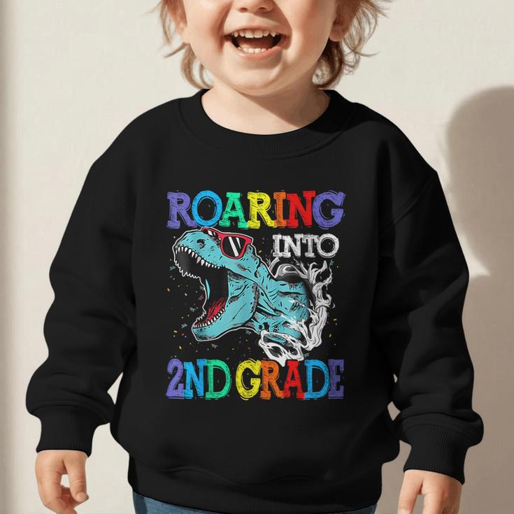 Roaring Into 2Nd Grade DinosaurRex Back To School Graphic Toddler Sweatshirt Roaring Into 2Nd Grade DinosaurRex Back To School Graphic Toddler Sweatshirt