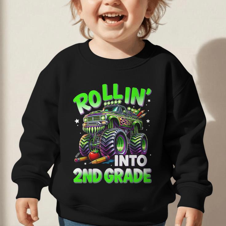 Rollin' Into 2nd Grade Monster Truck Back To School Boys Graphic Toddler Sweatshirt Rollin' Into 2nd Grade Monster Truck Back To School Boys Graphic Toddler Sweatshirt