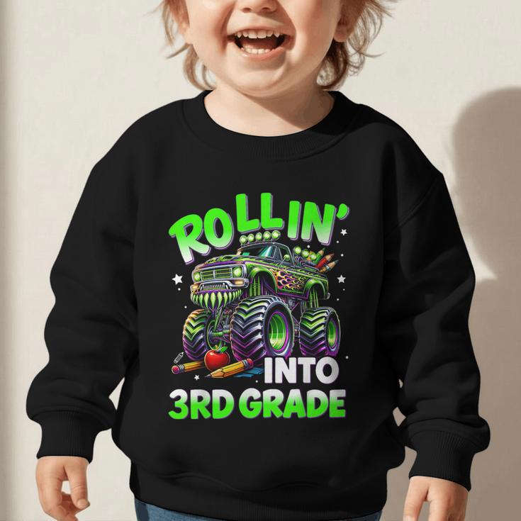 Rollin' Into 3rd Grade Monster Truck Back To School Boys Graphic Toddler Sweatshirt Rollin' Into 3rd Grade Monster Truck Back To School Boys Graphic Toddler Sweatshirt