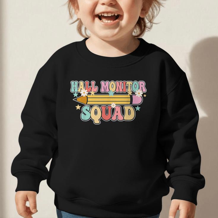 School Hall Monitor Squad Cool Retro Back To School Team Graphic Toddler Sweatshirt School Hall Monitor Squad Cool Retro Back To School Team Graphic Toddler Sweatshirt
