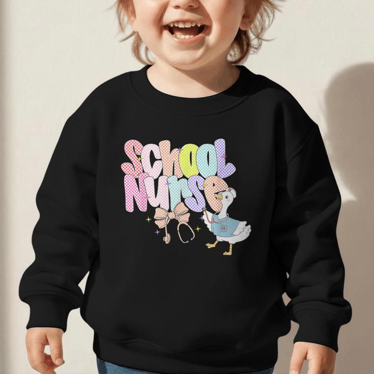 School Nurse Back To School Silly School Nurse Goose Graphic Toddler Sweatshirt