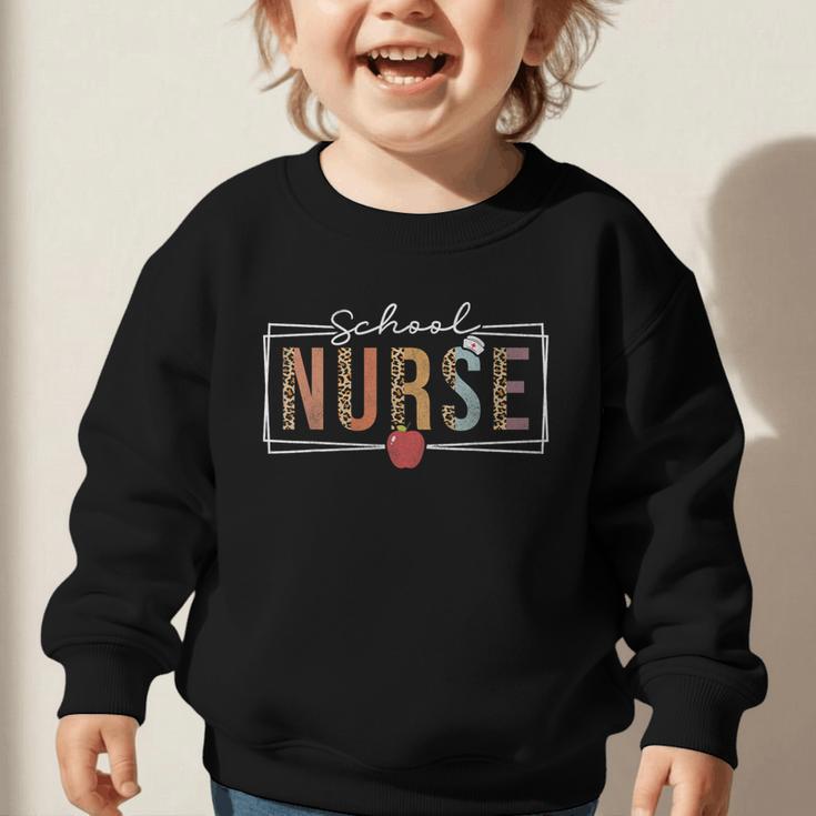School Nurse Leopard Women School Nurses Back To School Graphic Toddler Sweatshirt