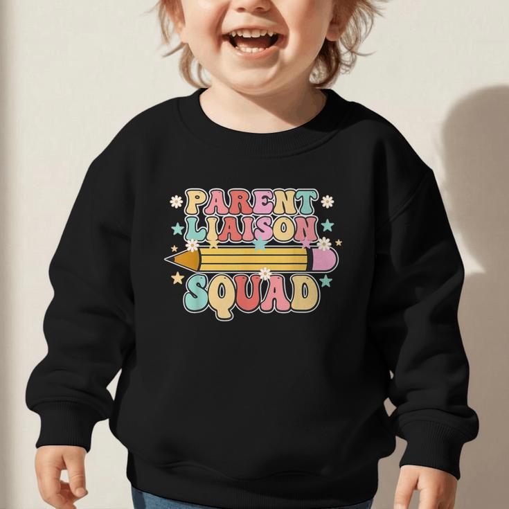 School Parent Liaison Squad Retro Back To School Graphic Toddler Sweatshirt School Parent Liaison Squad Retro Back To School Graphic Toddler Sweatshirt