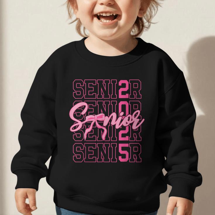 Senior 2025 Coquette Pink Bow Class Of 2025 Back To School Graphic Toddler Sweatshirt Senior 2025 Coquette Pink Bow Class Of 2025 Back To School Graphic Toddler Sweatshirt