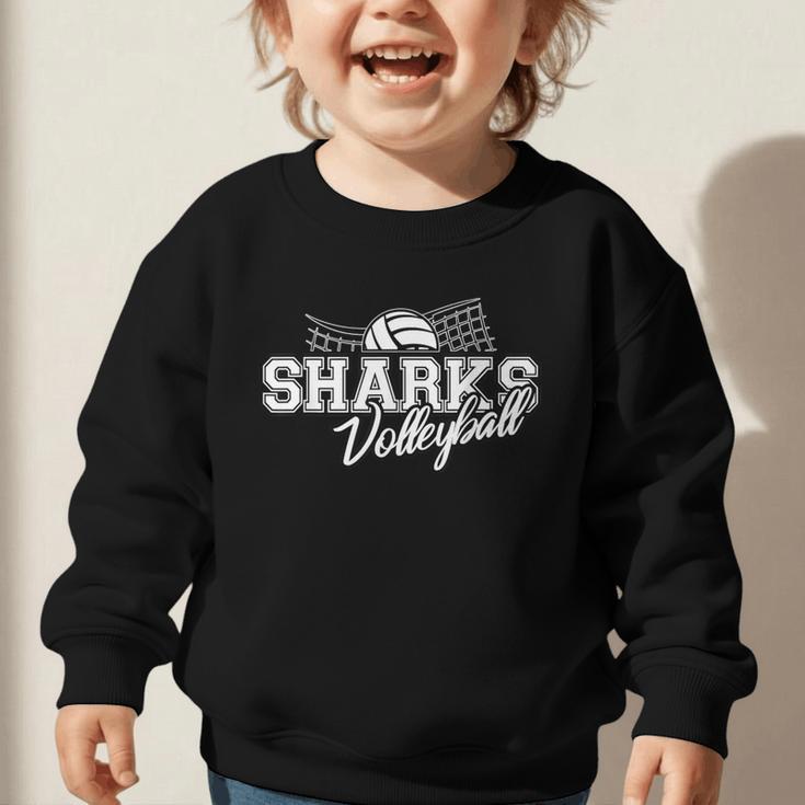 Sharks Volleyball Back To School Spirit Graphic Toddler Sweatshirt Sharks Volleyball Back To School Spirit Graphic Toddler Sweatshirt