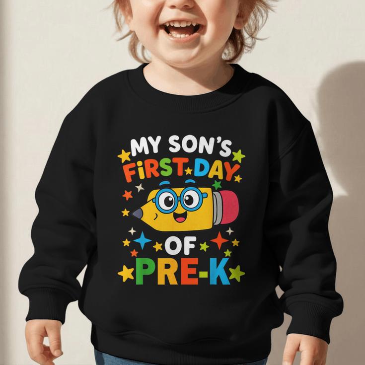 My Son's First Day Of Pre-K Back To School Kids Graphic Toddler Sweatshirt