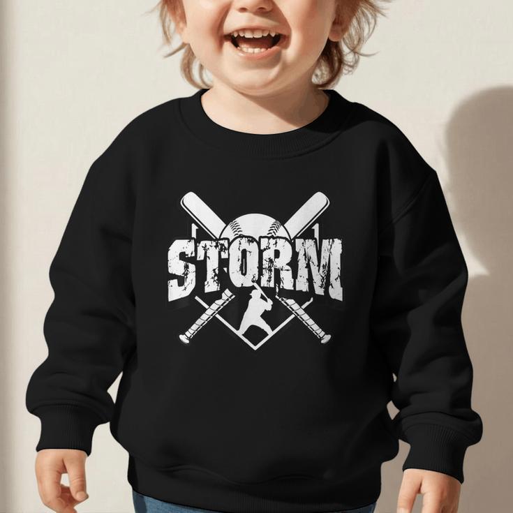 Storm Baseball Back To School Spirit Graphic Toddler Sweatshirt Storm Baseball Back To School Spirit Graphic Toddler Sweatshirt