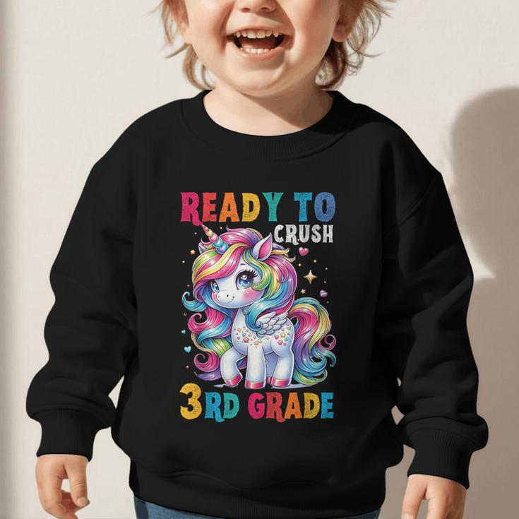 Student Unicorn Ready Back To School Crush 3rd Grade Girls Graphic Toddler Sweatshirt Student Unicorn Ready Back To School Crush 3rd Grade Girls Graphic Toddler Sweatshirt