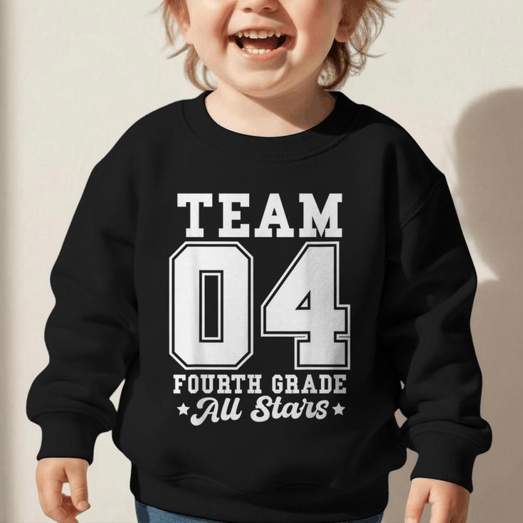 Team 4th Grade All-Stars Back To School Sports Jersey Graphic Toddler Sweatshirt