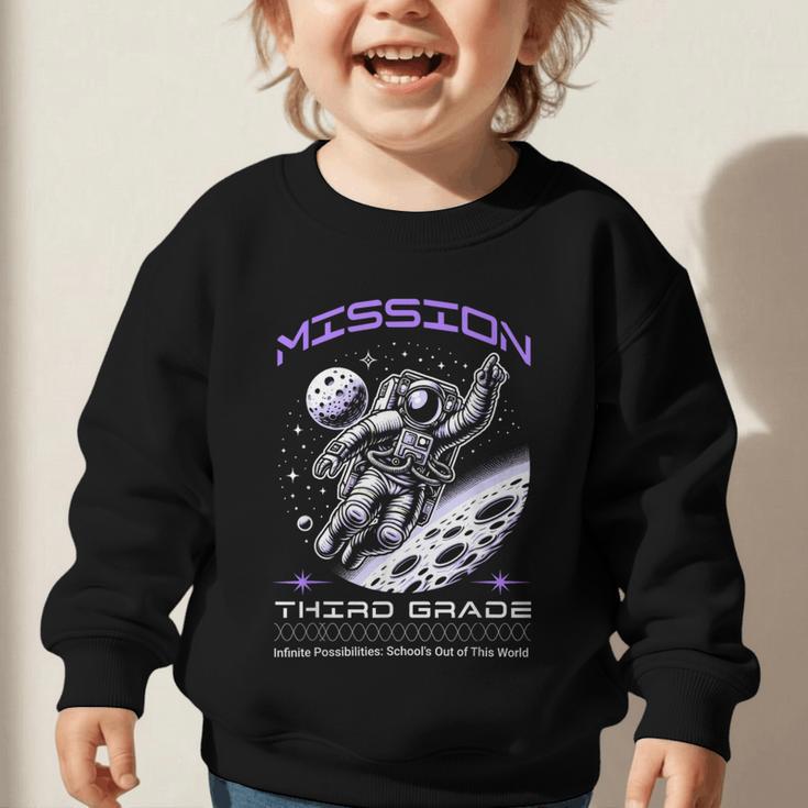 Third Grade Back To School Space Rocket Astronaut Graphic Toddler Sweatshirt
