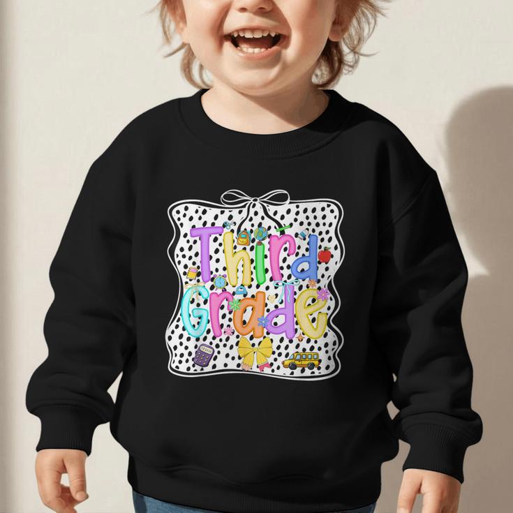 Third Grade Dalmatian Dots 3rd Grade Back To School Girls Graphic Toddler Sweatshirt Third Grade Dalmatian Dots 3rd Grade Back To School Girls Graphic Toddler Sweatshirt