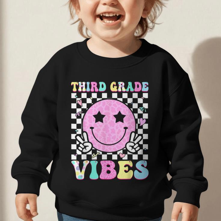 Third Grade Vibes Groovy Back To School 3rd Grade Girls Kids Graphic Toddler Sweatshirt Third Grade Vibes Groovy Back To School 3rd Grade Girls Kids Graphic Toddler Sweatshirt